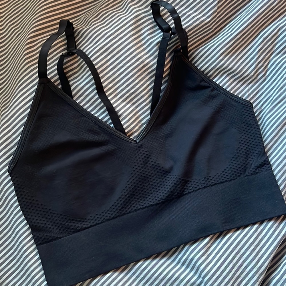 The Birds Papaya x Knix Longevity Bra / Black Shimmer / Size S